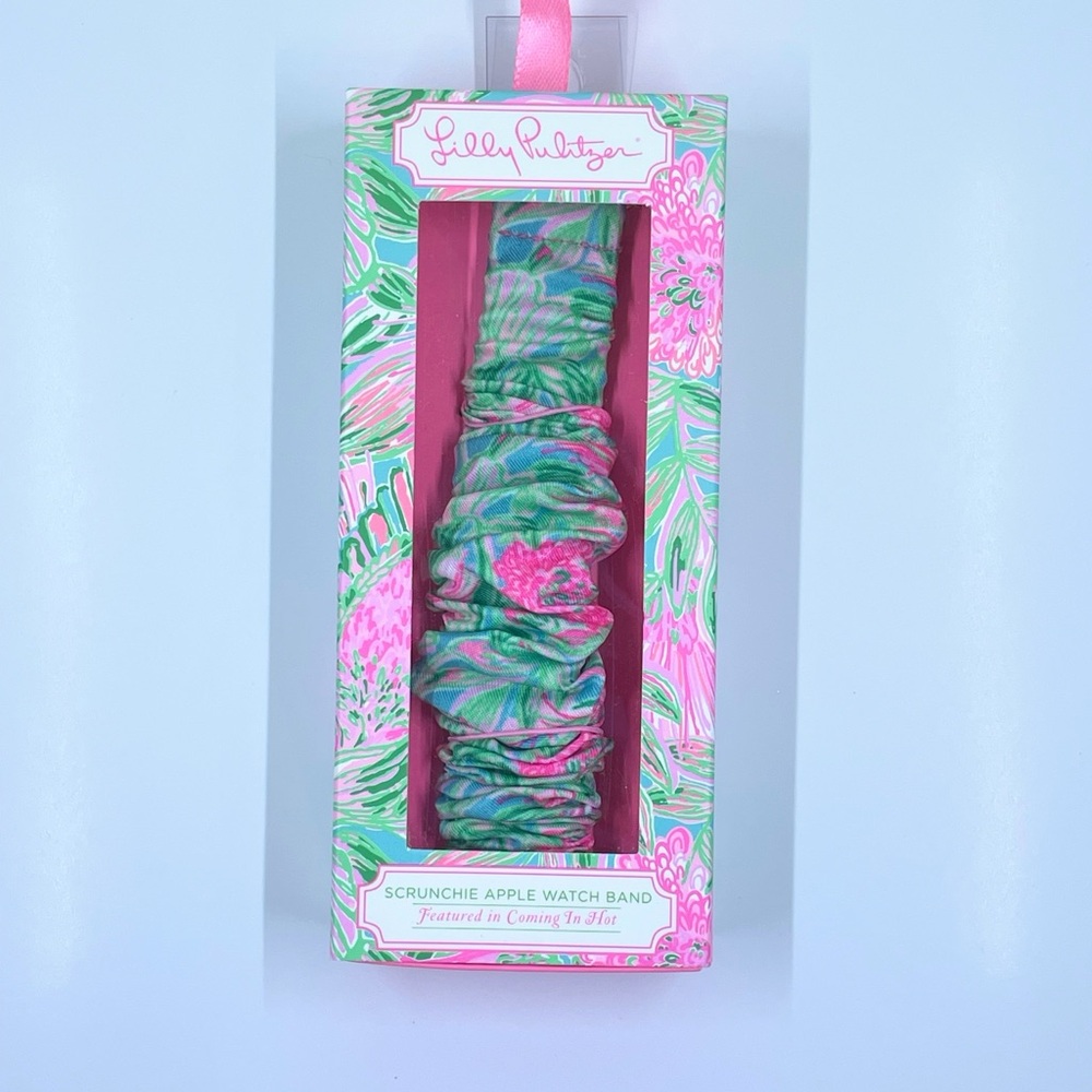 Lilly Pulitzer Coming in hot 38/40mm Scrunchie Apple Watch Band NWT - Picture 2 of 6